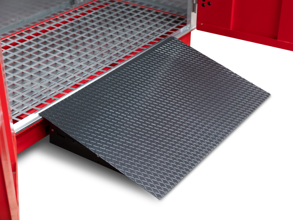 A steel Armorgard heavy-duty site storage unit with a steel construction, secure locking, and a load-rated base.