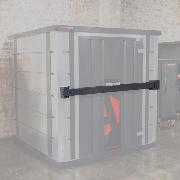 A steel Armorgard heavy-duty site storage unit with a steel construction, secure locking, and a load-rated base.