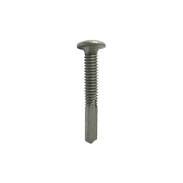 A steel 5.5×38mm self-drilling screw with a sharp drill-point tip and spiral threads along the shaft, suitable for fixing into steel framing.