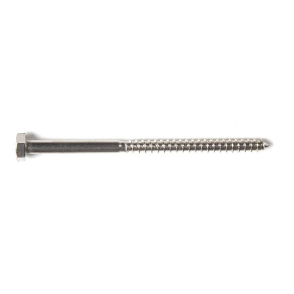 An A2 stainless steel M6 hex-head screw with a partially threaded shaft, designed for general-purpose structural fastening.