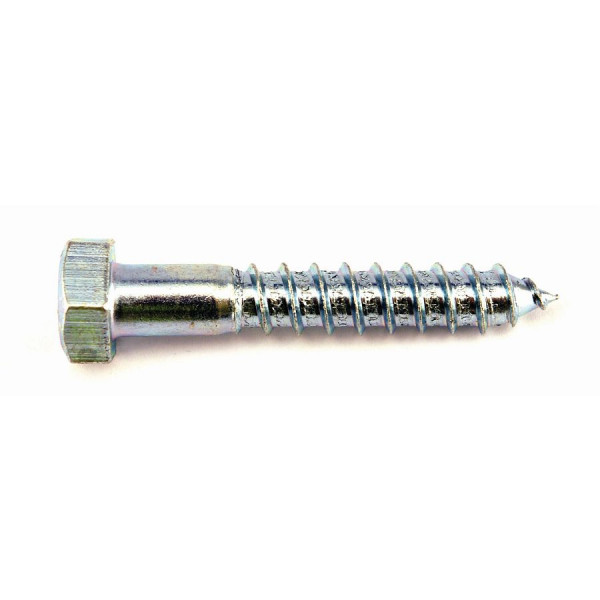 A bright zinc plated M6 hex-head screw with a partially threaded shaft, designed for general-purpose structural fastening.