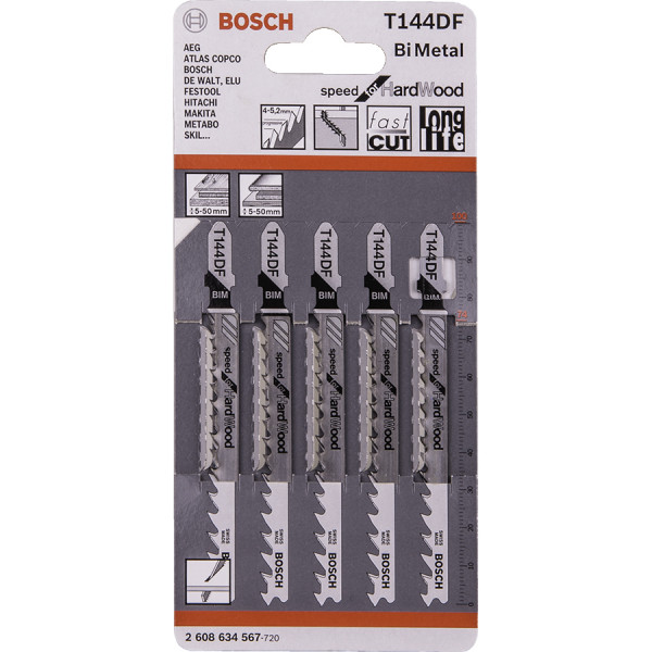 A blue and black Bosch cordless jigsaw with orbital action and a variable-speed trigger, for cutting curves and internal shapes.