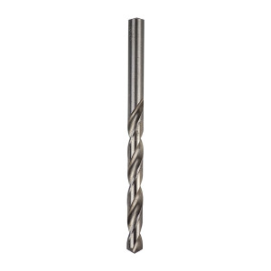 A HSS drill bit with a precision-ground tip and fluted shank, for drilling into metal and hard plastics.