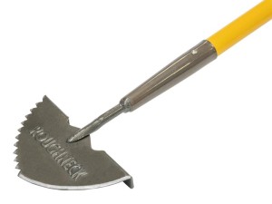 A Roughneck hand tool with a metal working end and an ergonomic handle, designed for general construction and maintenance tasks.