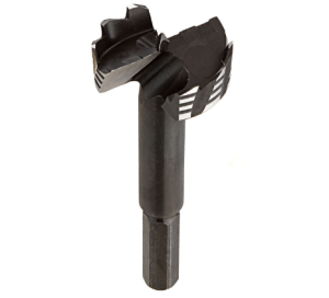 A wood drill bit with a precision-ground tip and fluted shank, for drilling into timber and sheet wood.