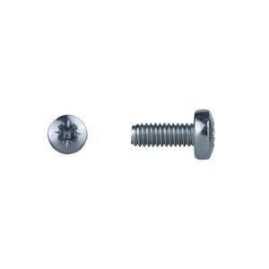 An A2 stainless steel M6 machine screw with a fully threaded shaft, used for joining metal components with a nut.