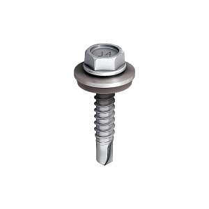 A steel 4.8×19mm self-drilling screw with a sharp drill-point tip and spiral threads along the shaft, suitable for fixing into steel framing.