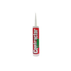 A 300ml cartridge of white silicone sealant with a flexible cured finish, for sealing joints around kitchens, bathrooms, and windows.