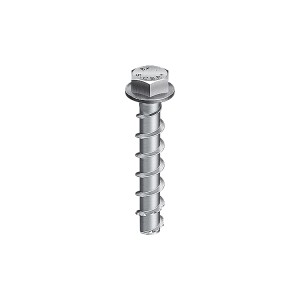 A steel masonry screw with a specially hardened thread, designed for direct fixing into concrete, brick, and block without a plug.