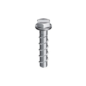 A steel masonry screw with a specially hardened thread, designed for direct fixing into concrete, brick, and block without a plug.