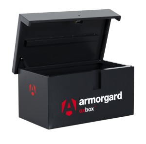 A steel Armorgard steel tool chest with multiple drawers, a locking lid, and rubber-lined interior, for organising and storing hand tools.