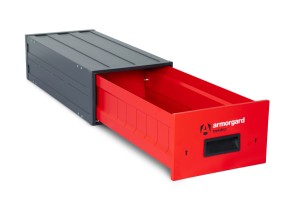 A steel Armorgard heavy-duty site storage unit with a steel construction, secure locking, and a load-rated base.
