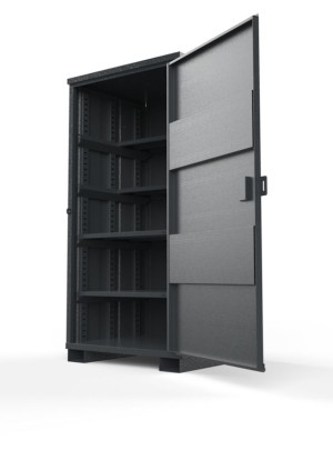 A steel Armorgard heavy-duty site storage unit with a steel construction, secure locking, and a load-rated base.