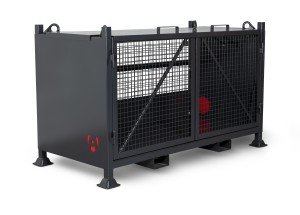 A steel Armorgard heavy-duty site storage unit with a steel construction, secure locking, and a load-rated base.