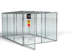 A steel Gorilla heavy-duty site storage unit with a steel construction, secure locking, and a load-rated base.