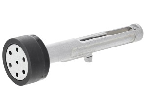 A steel flat washer with a central hole for use with a bolt or screw to distribute clamping load and protect the mating surface.,