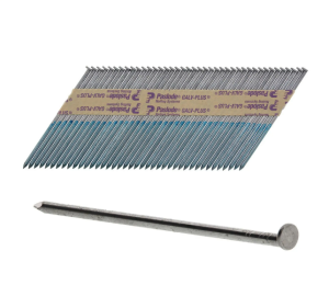 A galvanised 3.1×90mm wire nail with a flat head and a smooth shank, for general-purpose timber fastening.