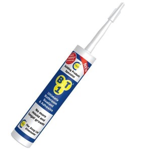 A 290ml cartridge of white flexible acrylic sealant for sealing gaps around door and window frames and skirtings.,