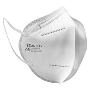 An FFP2-rated disposable dust mask with a moulded face piece and nose wire, offering protection against medium-level dust and particulates.
