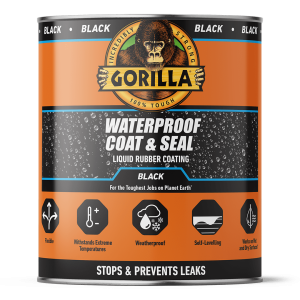 A 473ml tin of Gorilla protective metal paint in black for long-lasting rust protection on ferrous metal surfaces.,