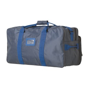 A navy blue workwear garment designed for use on construction sites and in industrial work environments.,