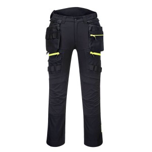 A pair of women's navy blue work trousers featuring functional pockets, suitable for a wide range of outdoor and site work applications.