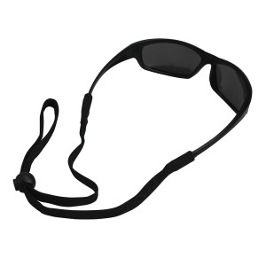 A pair of safety spectacles with clear impact-resistant lenses and adjustable side arms, for eye protection during site work.