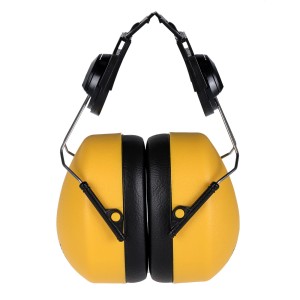 A moulded disposable dust mask with a nose clip and elasticated headbands, designed to filter airborne particulates during dusty work.