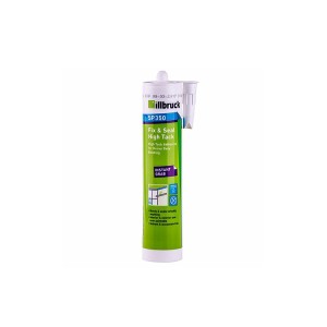 A cartridge of white flexible acrylic sealant for sealing gaps around door and window frames and skirtings.,