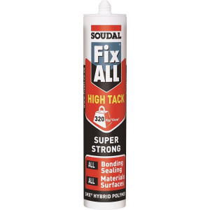 A 290ml cartridge of white flexible acrylic sealant for sealing gaps around door and window frames and skirtings.,