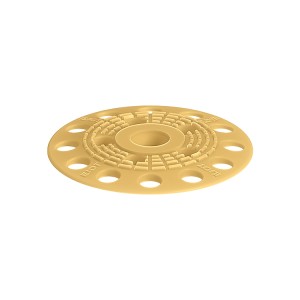 A steel flat washer with a central hole for use with a bolt or screw to distribute clamping load and protect the mating surface.,