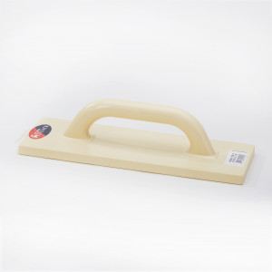 A Faithfull wooden float with a flat face and a wooden or plastic handle, used for spreading and texturing render and plaster.