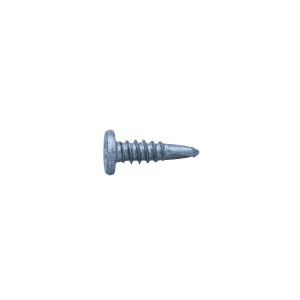 A bright zinc plated pan head drywall screw with a bugle head and fine threads, designed for fixing plasterboard to timber or metal studwork.
