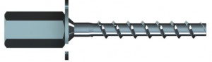 A bright zinc plated concrete screw anchor with a hex head with a partially threaded shaft and a drill point tip, designed for direct fixing into pre-drilled holes in concrete or masonry.