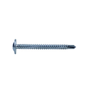 A steel screw with a threaded shaft and sharp point, for general-purpose fastening applications.