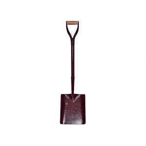 A Faithfull short-handled square-bladed spade with a steel blade and a wooden or fibreglass shaft, for general digging work.