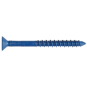 A steel countersunk head masonry screw with a specially hardened thread, designed for direct fixing into concrete, brick, and block without a plug.