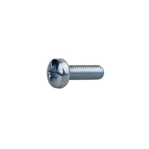 A bright zinc plated M8 machine screw with a fully threaded shaft, used for joining metal components with a nut.