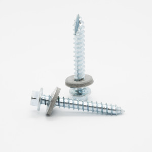 A bright zinc plated 6.5×25mm self-drilling screw with a sharp drill-point tip and spiral threads along the shaft, suitable for fixing into steel framing.