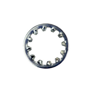 A steel flat washer with a central hole for use with a bolt or screw to distribute clamping load and protect the mating surface.,