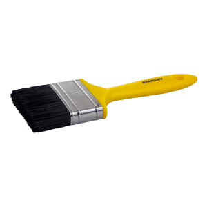A brush with natural or synthetic bristles and an ergonomic handle, for applying coatings or cleaning surfaces.