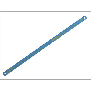 A hacksaw with a metal frame, adjustable blade tension, and a pistol-grip handle, for cutting metal bar, pipe, and conduit.