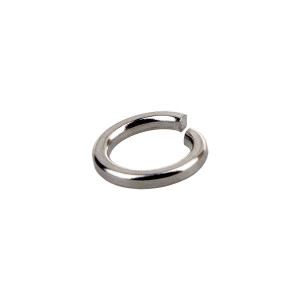 A steel split spring lock washer with a helical profile that prevents nuts and bolts from loosening under vibration.,