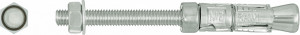 A bright zinc plated shield anchor with a projecting bolt, an expansion sleeve, and a hex nut, suitable for anchoring fixings to concrete or masonry.
