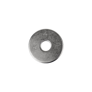 A steel large-diameter penny washer with an oversized flat face to spread load across a wide area.,