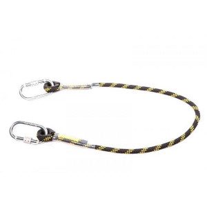 A fall-arrest safety harness or lanyard with energy-absorbing components, for working at height in compliance with safety regulations.