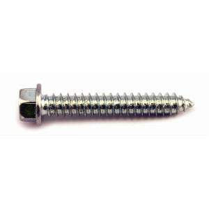 A bright zinc plated screw with a threaded shaft and sharp point, for general-purpose fastening applications.