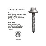 A steel self-drilling screw with a sharp drill-point tip and spiral threads along the shaft, suitable for fixing into steel framing.