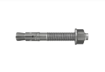 An A4 stainless steel through bolt anchor with a hex nut and washer, featuring a threaded shaft and expansion sleeve, designed for securing heavy loads to concrete or masonry surfaces.