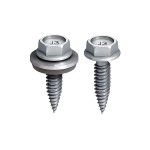 A steel self-drilling screw with a sharp drill-point tip and spiral threads along the shaft, suitable for fixing into steel framing.